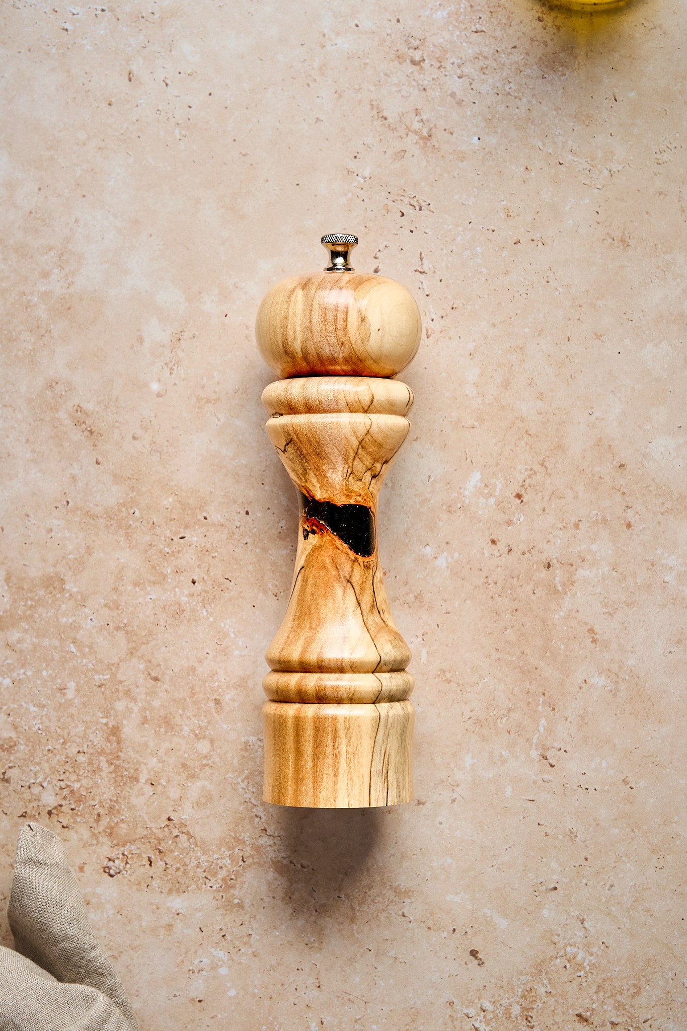 Simple overhead view of the unique pepper grinder